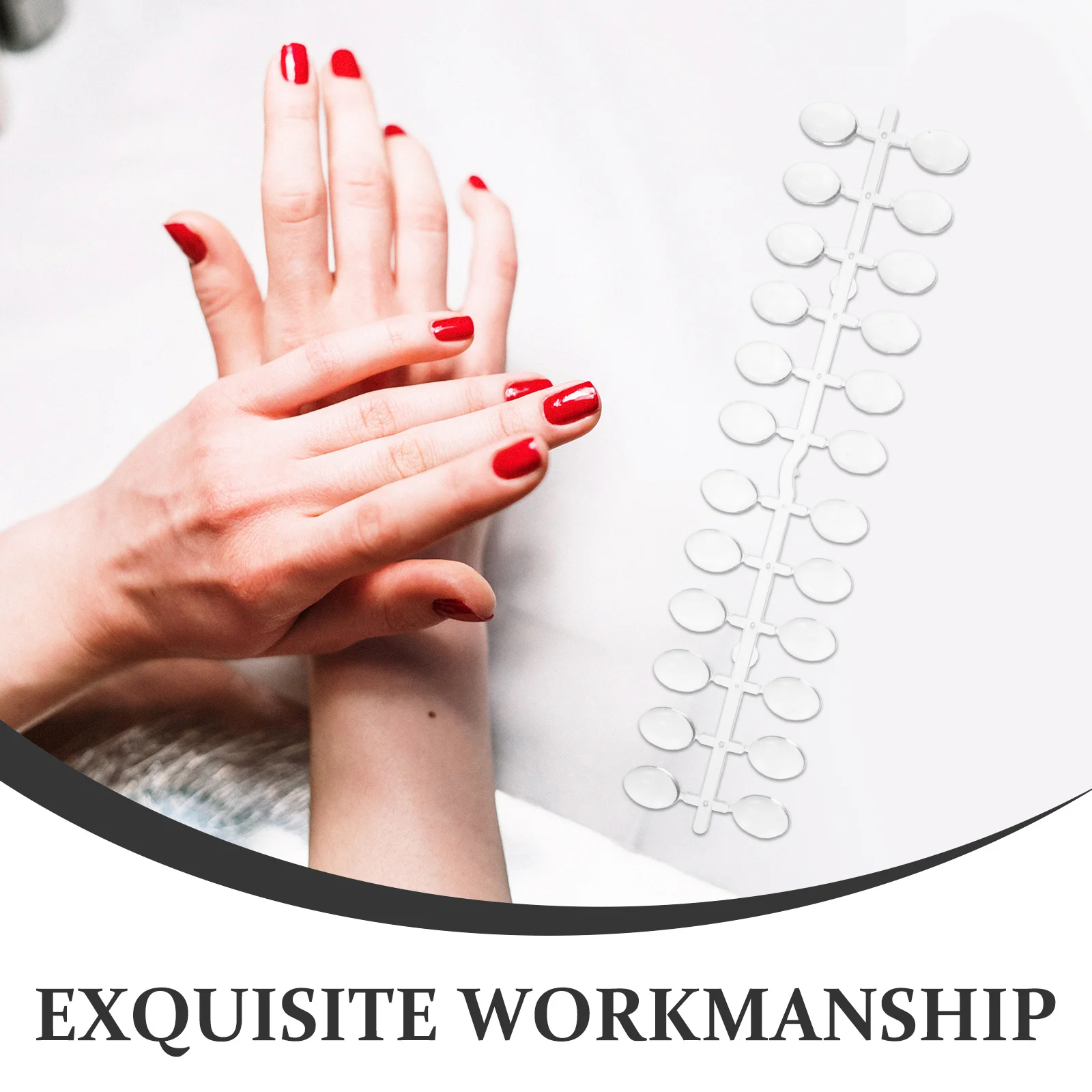 12Sets Semitransparent False Nails Medium Oval Tips Display Board Reliable Customer Preview Nail Art Design Tools