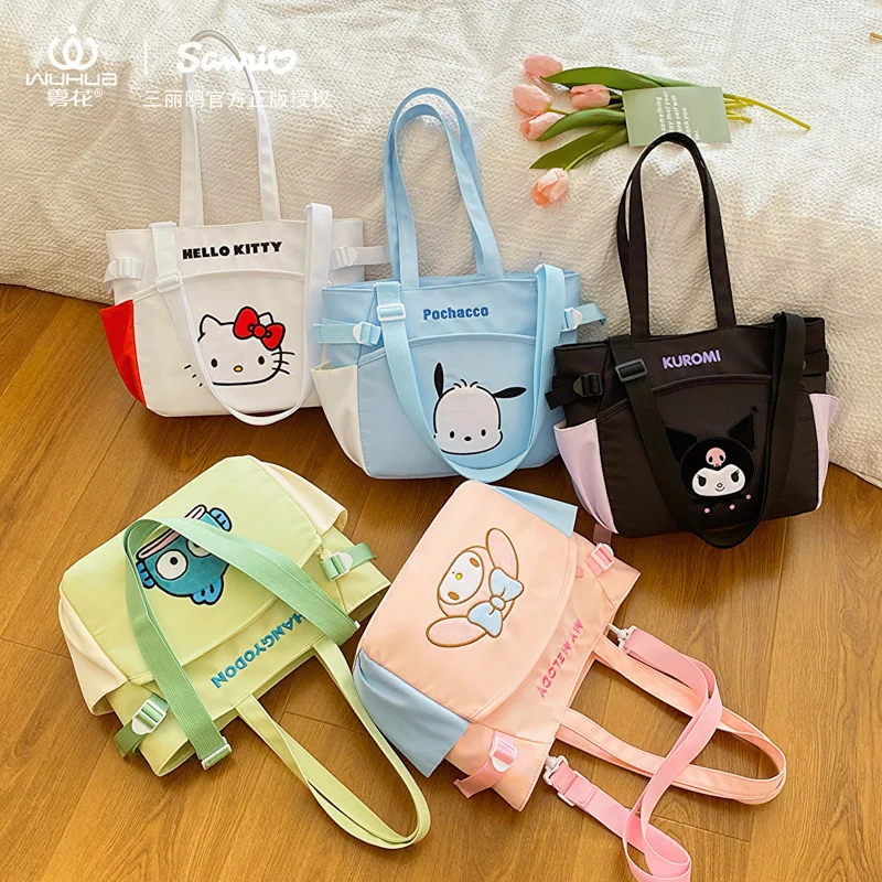 

Sanrio Hello Kitty Y2K Crossbody Bag Kawaii Anime Kuromi My Melody Girl Heart Sweet Cute Large Capacity Tote Shopping Bag Gifts