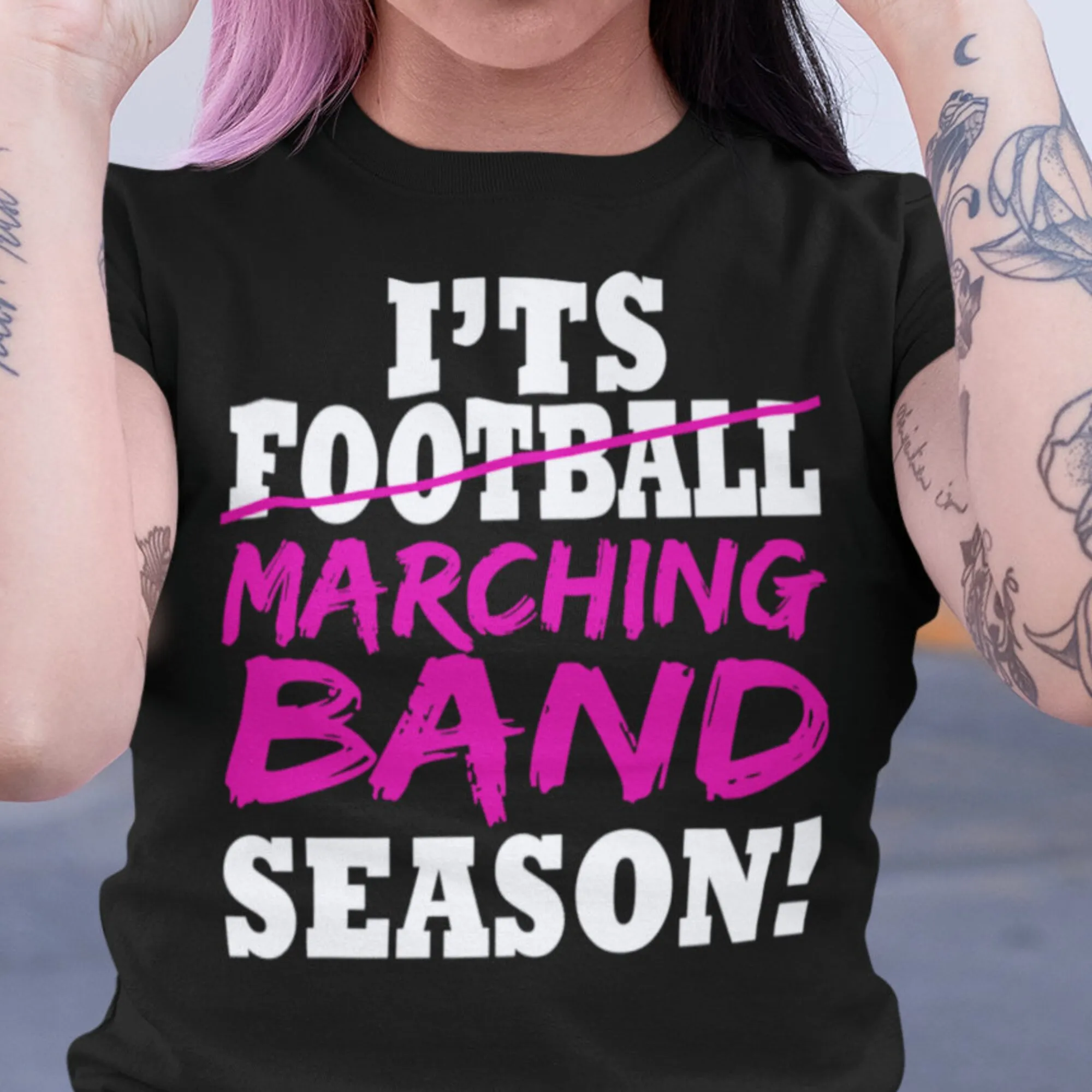 It'S Marching Band Season Shirt T Funny Drumline Color Guard Cute