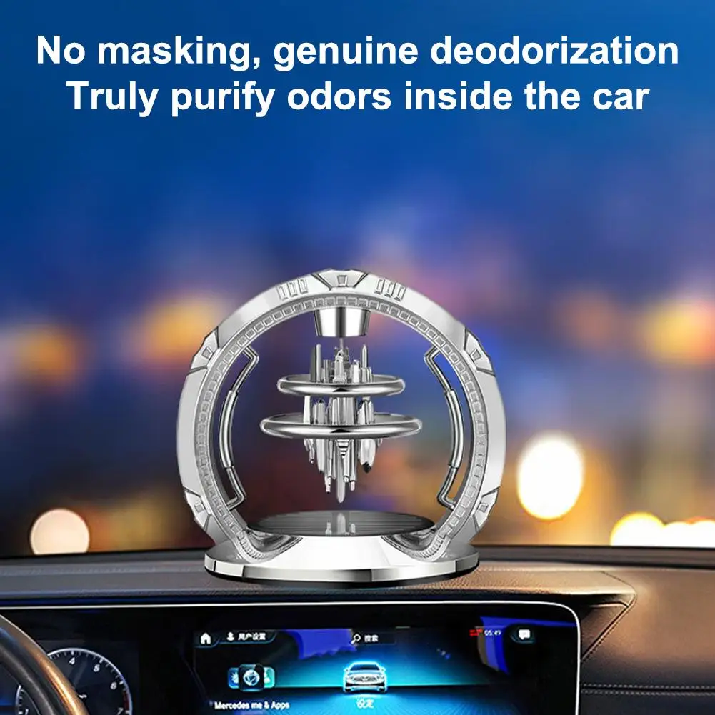 Solar Powered Car Air Freshener Rotating Aromatherapy Diffuser Dashboard Fragrance Interior Ornament