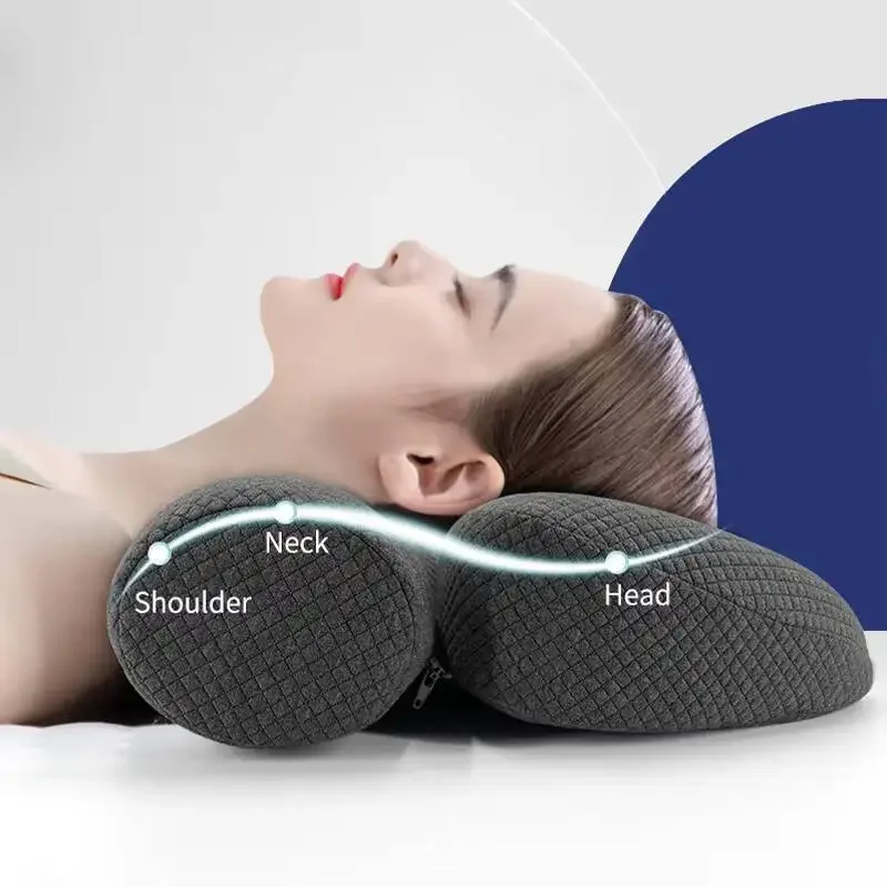 Neck Pain Relief Sleep Cervical Bed Memory Foam Pillow Memory Foam Pillow for Side Sleepers Ergonomic Orthopedic Bed Relief