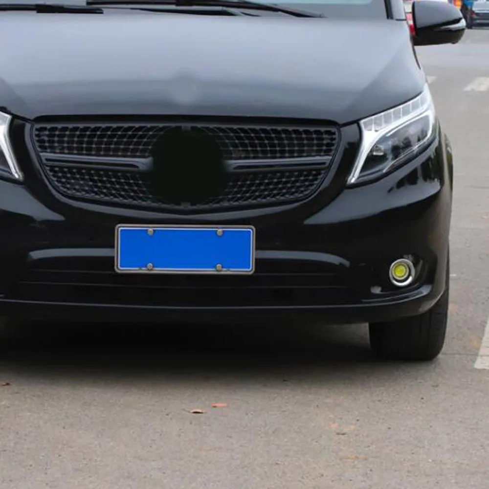 For Mercedes Benz Vito W447 2016 2017 2018 2019 2020 2021 2022 Eyebrow Front Fog Light Trim Lamp Frame ABS Chrome Cover Sticker