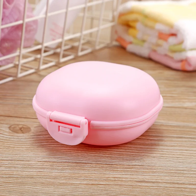 Travel Portable Candy Color Plastic Soap Storage Box Bathroom Accessories Mini Clamshell Soap Dishes