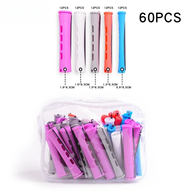 60/180pcs Heatless Hair Curler No Heat Hair Rollers Soft Curling Rod Pull Core Lazy Curls Flexi Rods Wave Formers Styling Tools