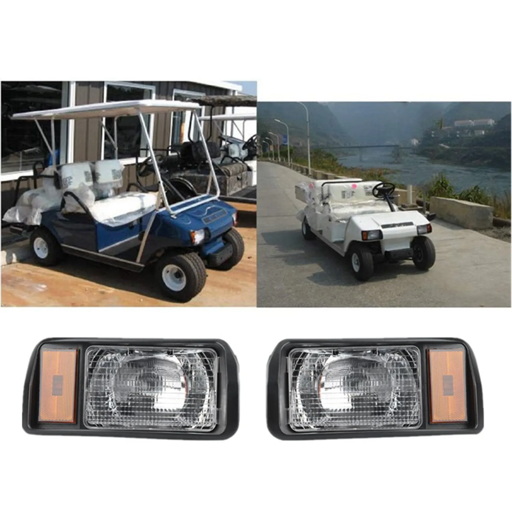 Golf Cart Headlights Club Car Style Light Factory Size Lights for DS,Suit(Left and Right)