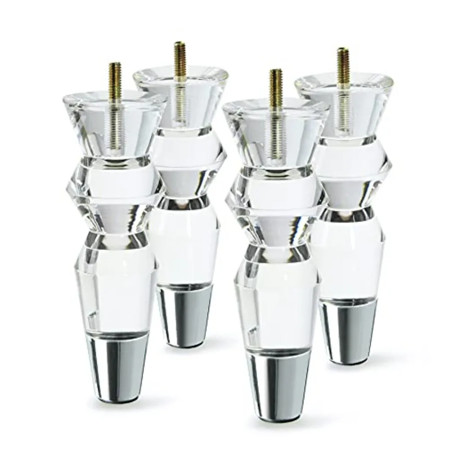 

Акриловые ножки для мебели 6,9 дюйма, сменные ножки для дивана, современные прозрачные декоративные ножки для шкафов, конические, набор из 4 штук