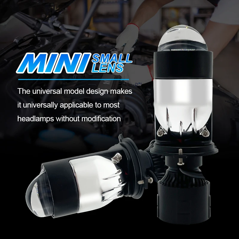 Dual Lens H4 LED Farol, Mini Projetor, Auto Lâmpada, Farol Automóvel, Oi, Low Beam Light, Plug and Play, 160W, 90000LM