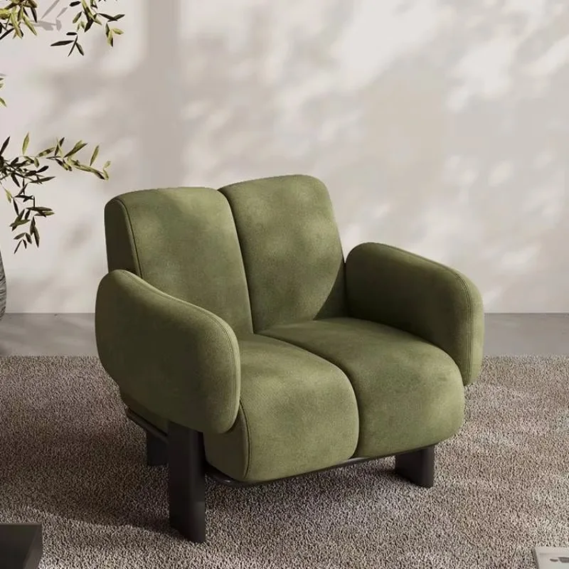 

New Rattan Single Sofa Chair Nordic Retro Reading Floor Bedroom Chair Luxury Relaxing Solid Wood Sillas De Sala Home Furniture