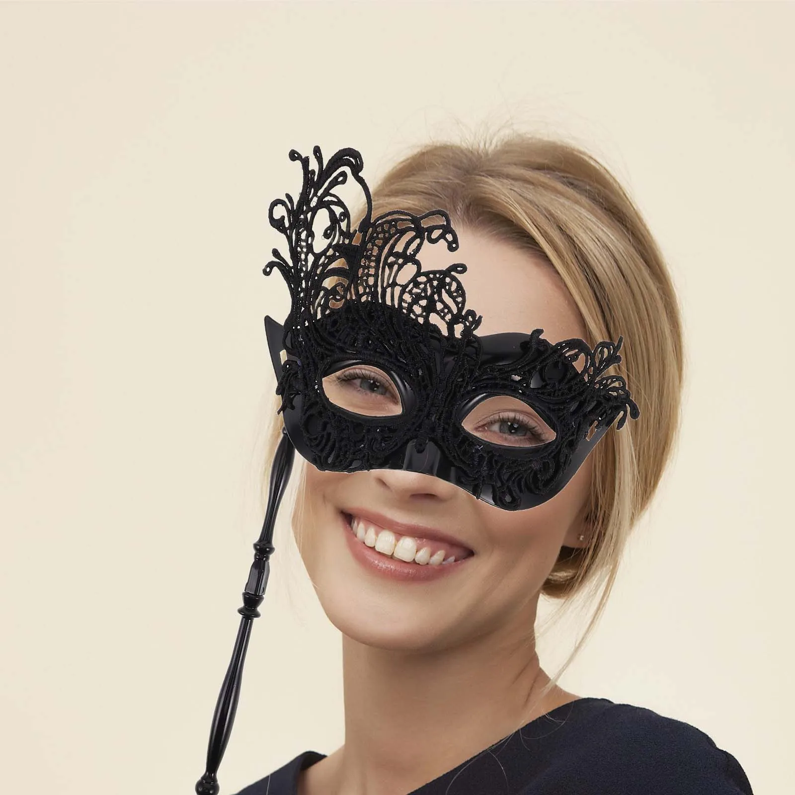 

Handheld Mask Lace Masquerade For Women Party Prom Ball Venetian Carnival Halloween Mardi Gras Couples Face Accessory