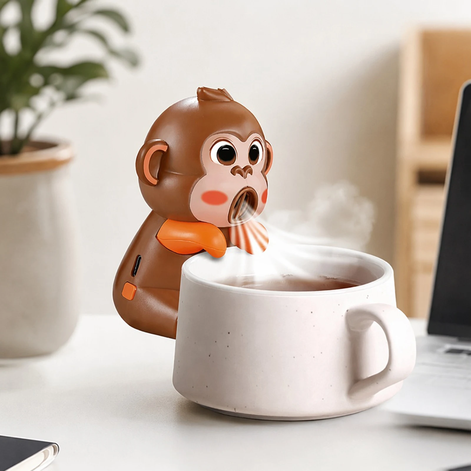 Hands Free Food Cooling Fan Cute Animal Food Blower Portable Hanging Mug Fans for Hot Soup Coffee Tea and Noodles