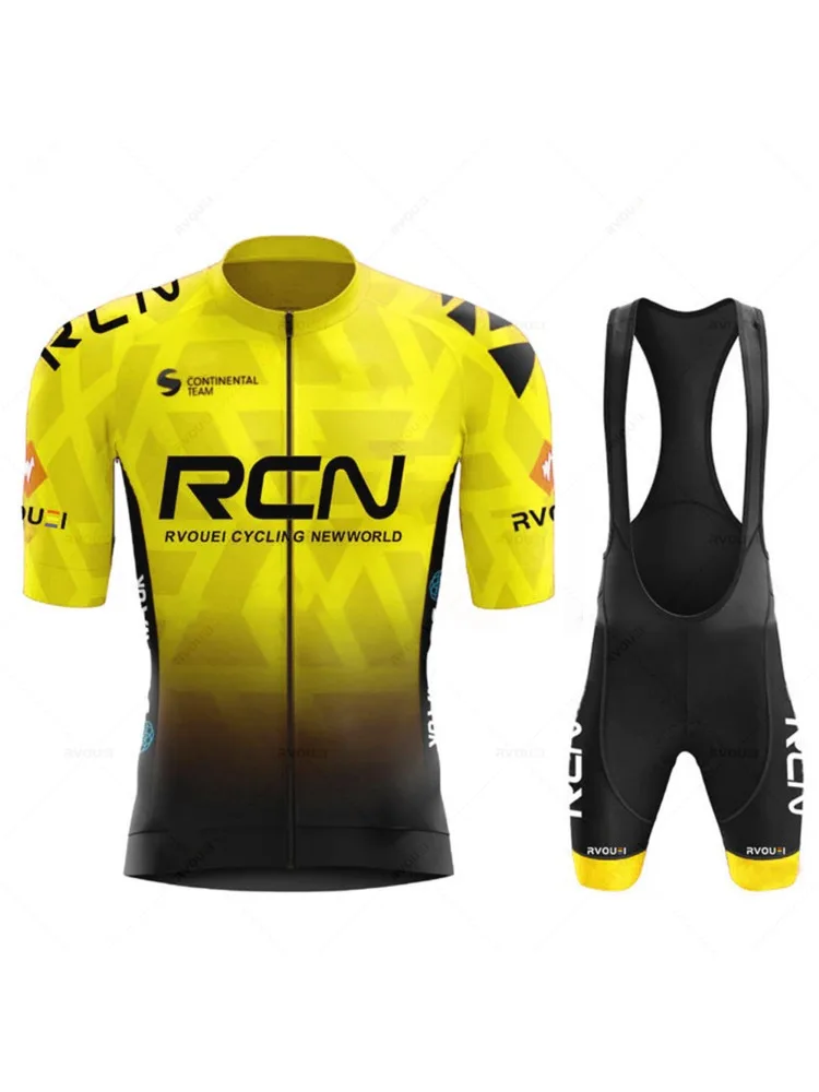 Rcn Maillot à manches courtes 2025 été respirant cyclisme vêtements ensemble vêtements de vélo vélo bavoir pantalon costume vtt Maillot Ropa Ciclismo