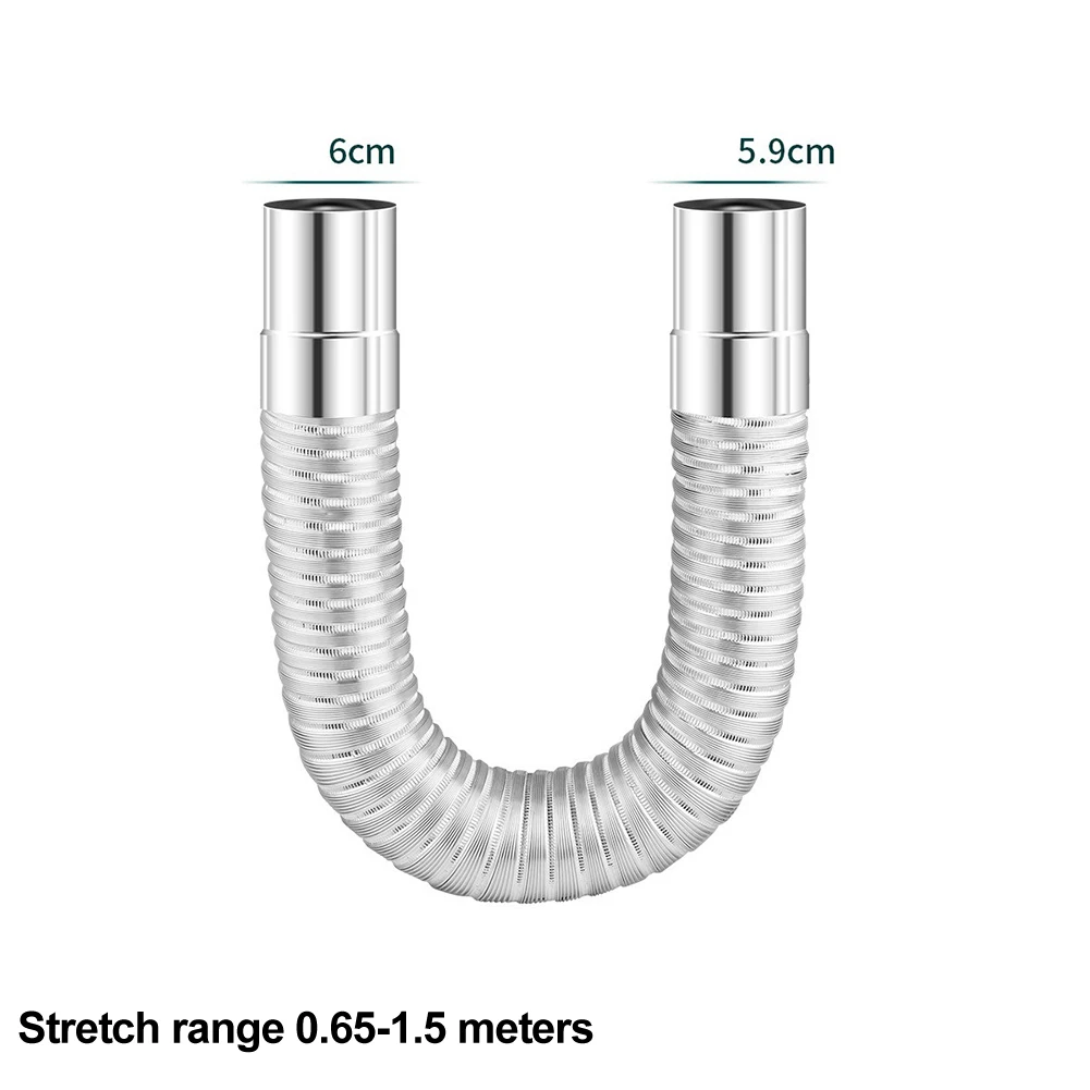 Tubo De Fogão De Aço Inoxidável Esticamento, Tubo De Cotovelo Flexível, Forro De Chaminé, Curva, Aquecedor Conector Do Tubo De Escape