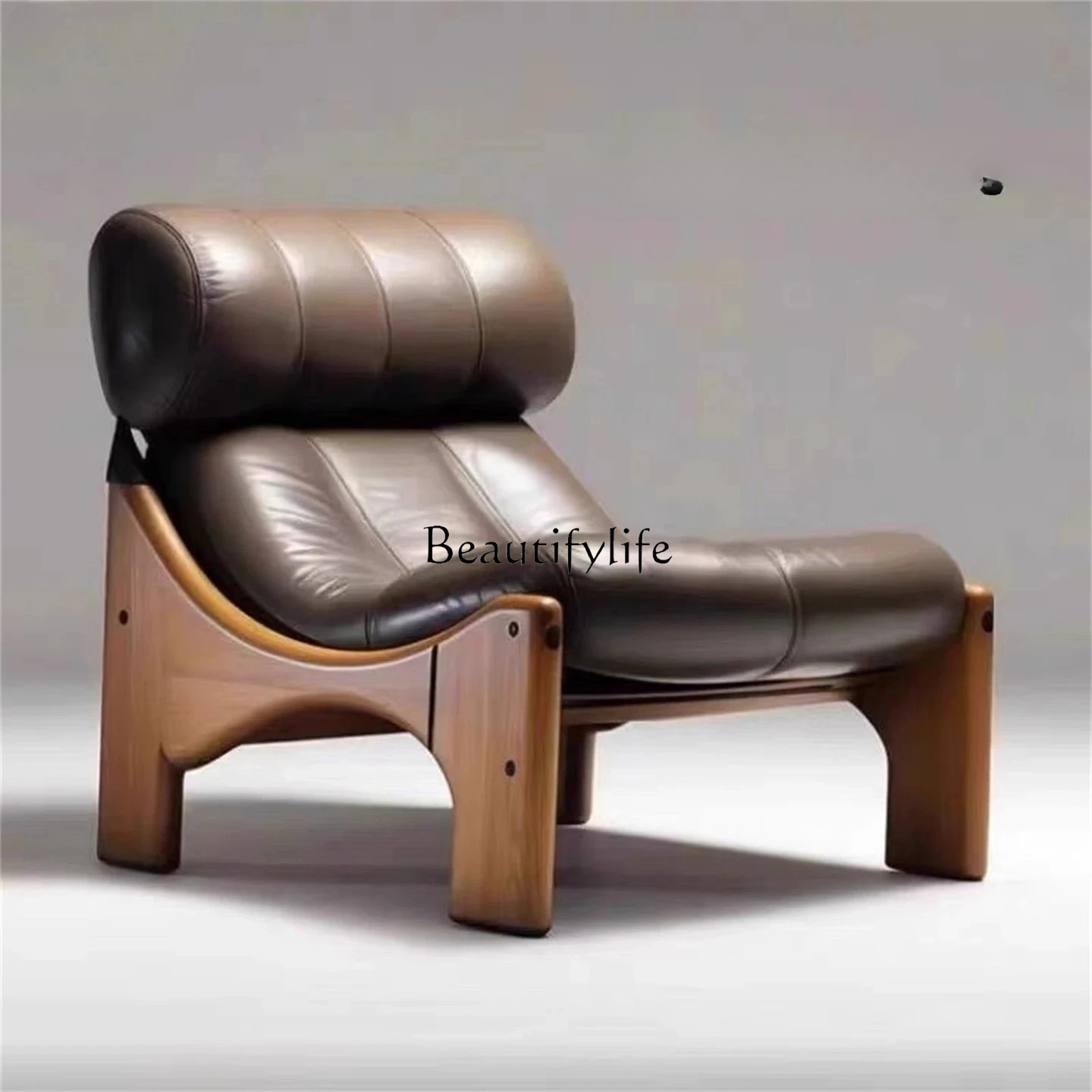 

New Chinese retro style designer solid wood leisure chair Nordic simple living room club creative chair
