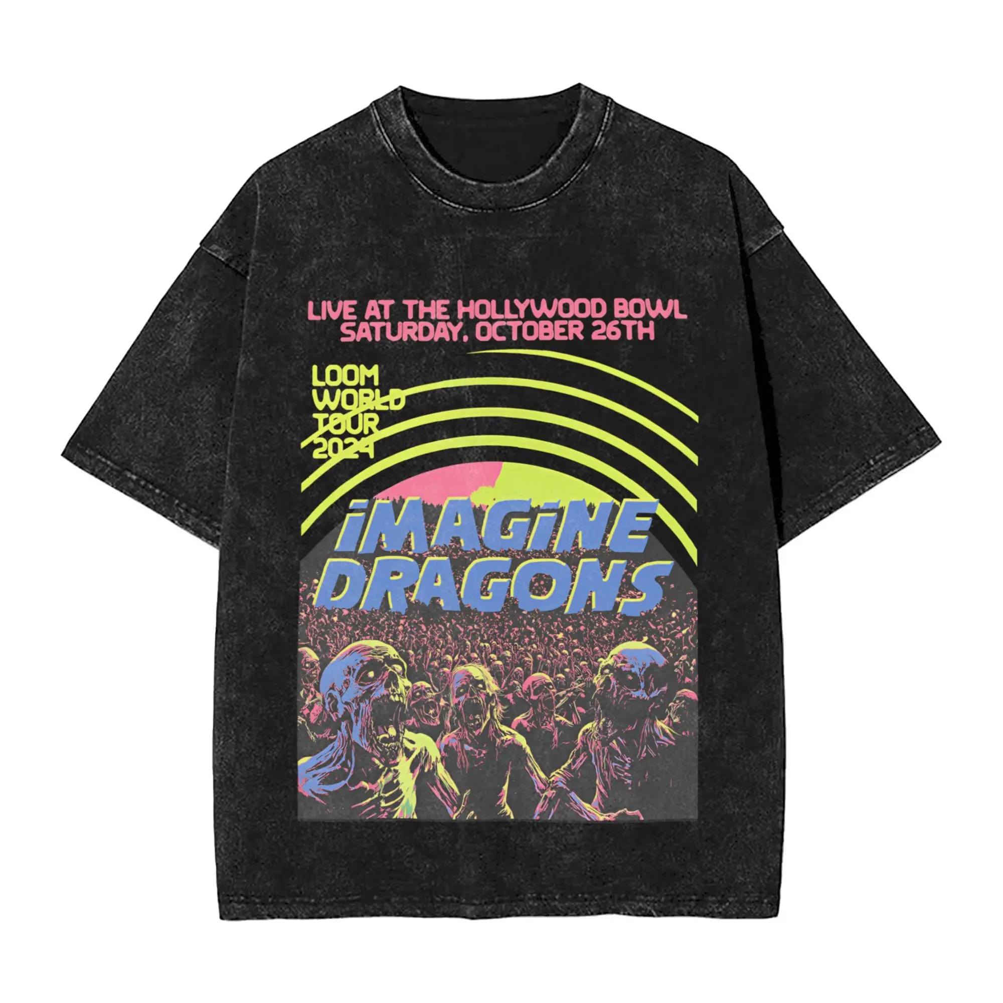 

Футболка для пар Imagine Dragons Band Loom, потертые футболки, модные пляжные футболки Y2K, ретро-дизайн, хлопковая одежда, подарок на день рождения