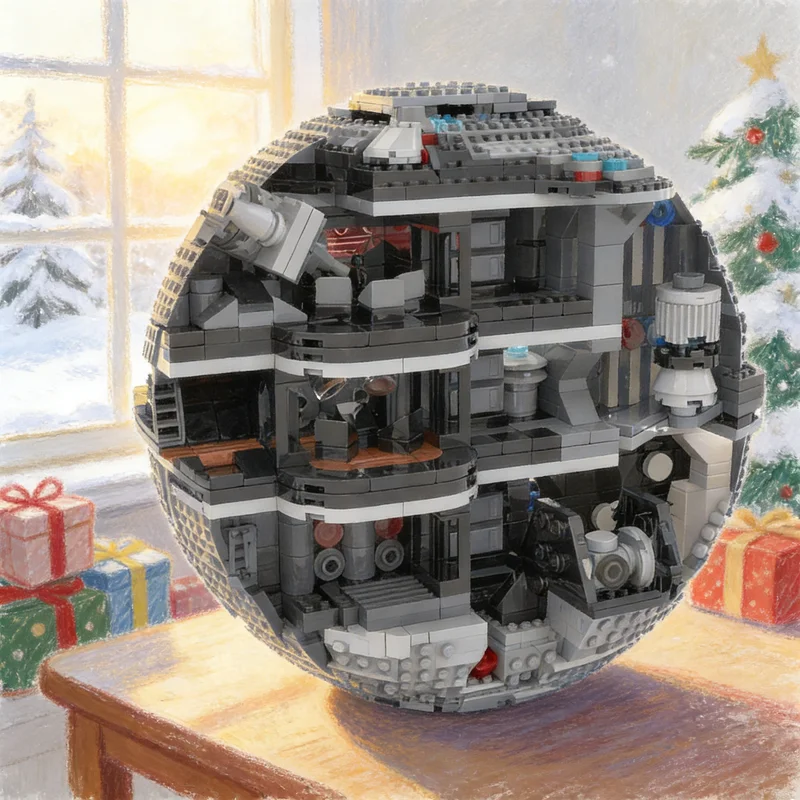 1358-teiliges MOC Kampf-Mini-UCS-Todesstern-Modell Bausteine Konstruktionsspielzeug Weihnachtsgeschenk DIY Kinderidee Geburtstag Kreativ