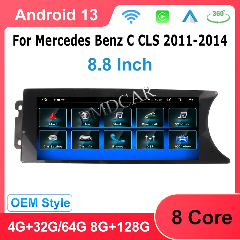 

8.8" Android13 MT8259 For Mercedes Benz C CLS 2011-2014 GPS Navigation Video Radio Stereo Multimedia Player WIFI Touch Screen