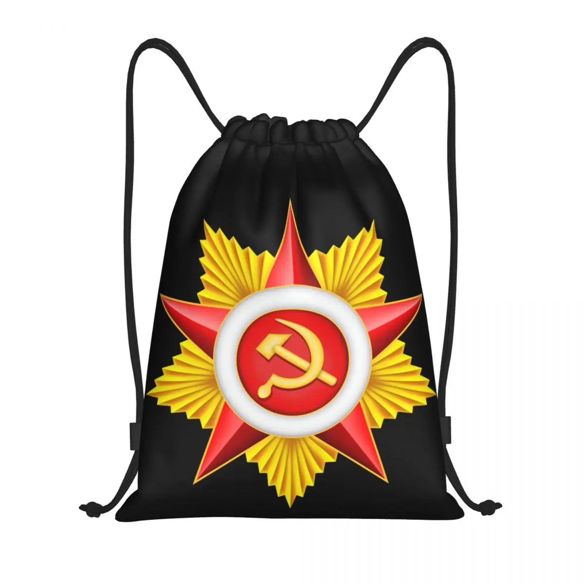 Red Srar Soviet Union Drawstring Bags Foldable Sports Gym Sackpack Russian CCCP USSR Socialist Flag Shopping Storage Backpacks