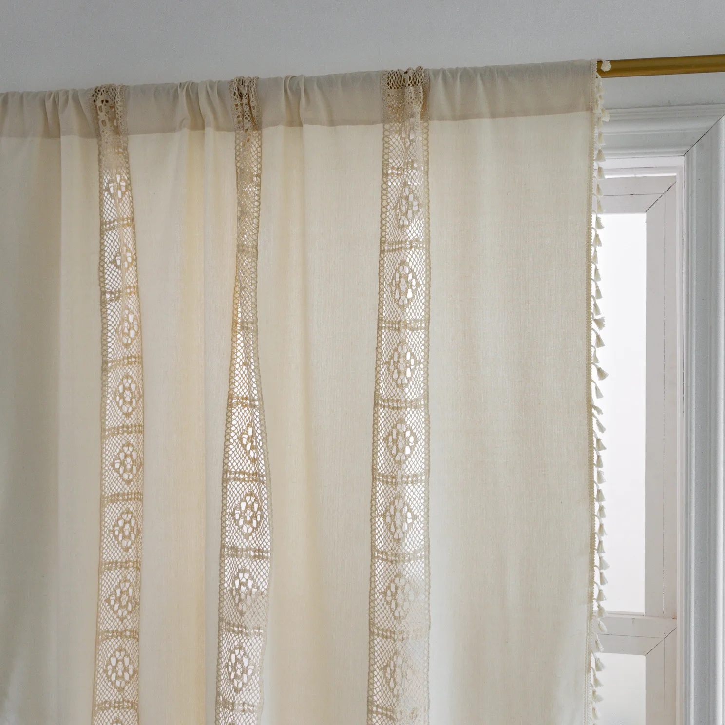

Japanese Sle Small ence Curtains Finied Product like Cross Polyester Linen Splicing Decoration Semi-Light Living Room...