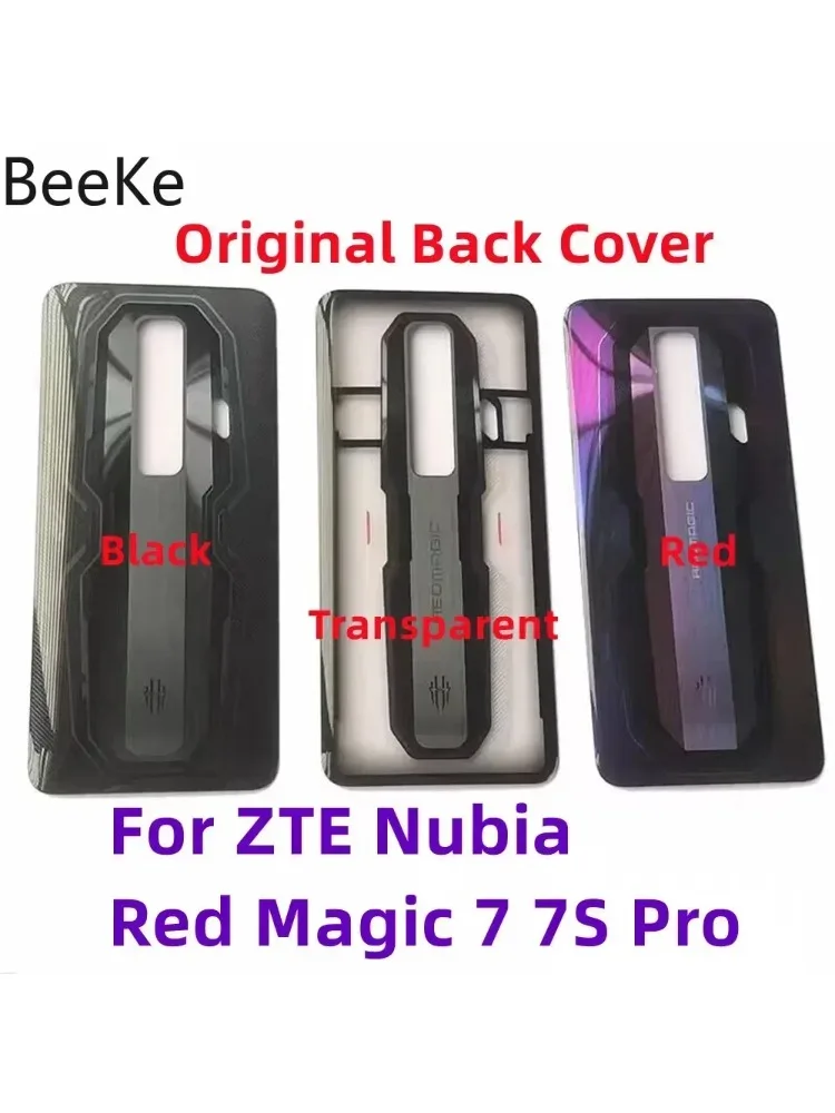 For ZTE Nubia Red Magic 7 7S Pro Back Cover Glass Rear Battery Door Housing Case + Camera Lens NX679J NX709J Replacement