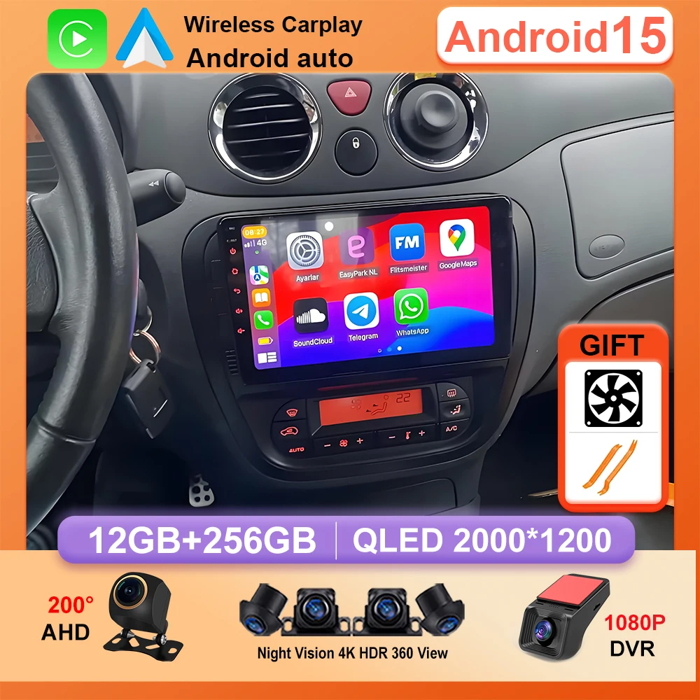 Car Radio for Citroen C2 C3 2001-2010 Android Multimedia Player GPS Navigation Carplay LED Touch Screen Auto Stereo Wireless