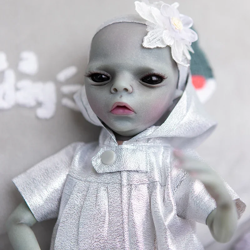 14inch Cotton Body Imani Alien Reborn Dolls Rea Picture Detailed Handmade Painted Doll Bebe Reborn Finished Collectible Doll