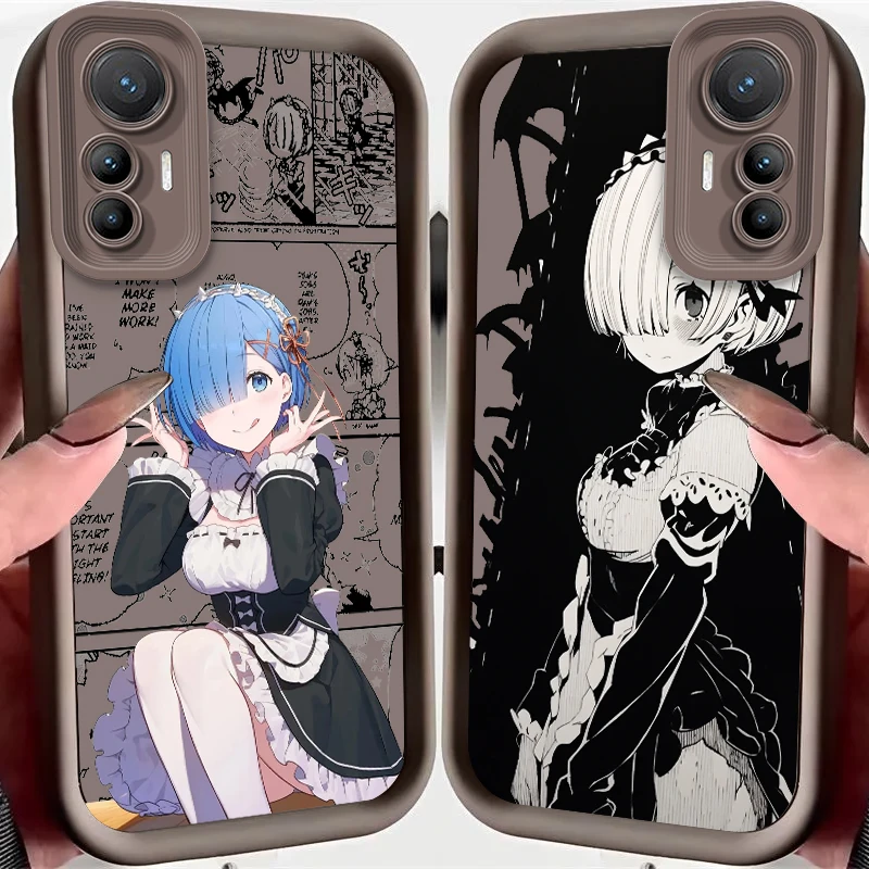 Rem Anime Fashion Cute Cool Eye Ladder For Xiaomi MI 14 12T 11 Lite Poco M3 X5 X4 F5 F4 F3 F2 GT Pro 5G Soft Phone Case