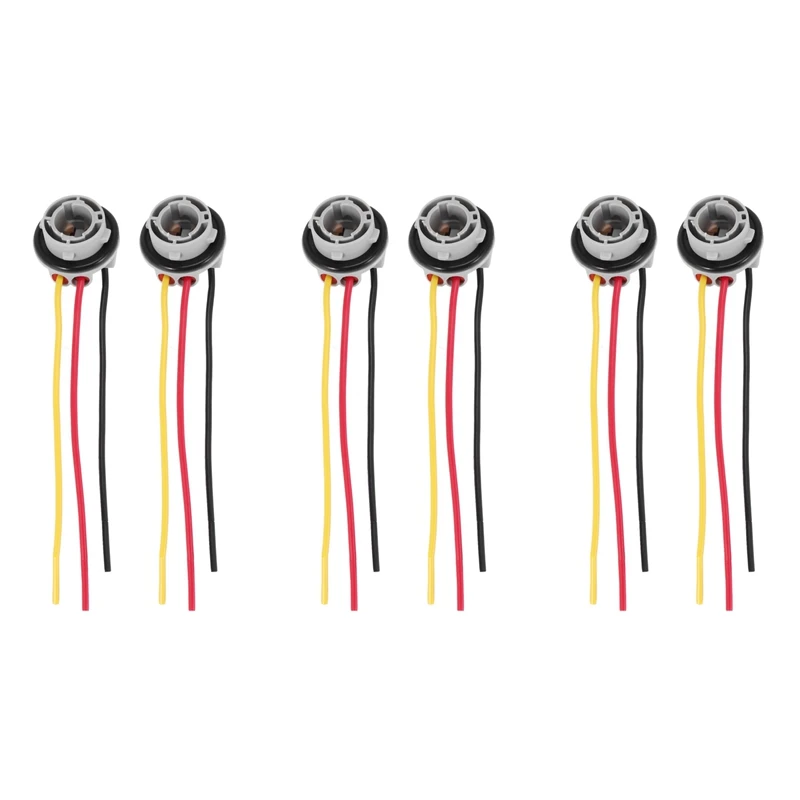 6Pcs 1157 Bay15d Lamp Holder Bulbs P21/5W Adapter Base Socket Connector Plastic Car Accessories For Brake Light