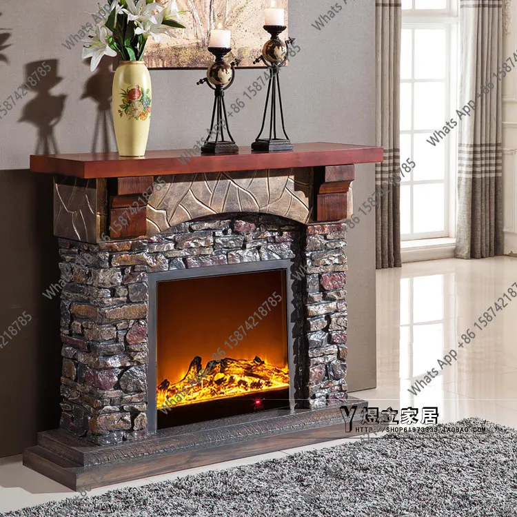1.42/1 m imitation stone fireplace, European classical natural mantel, American electric decorative fireplace cabinet