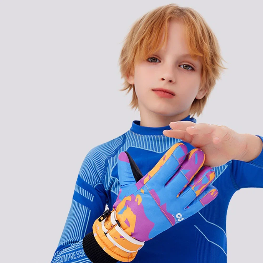 

Children's Ski Gloves for Girls Boys Outdoor Sports Fleece Thickened Waterproof Windproof Warm Gloves Winter Kid Gloves