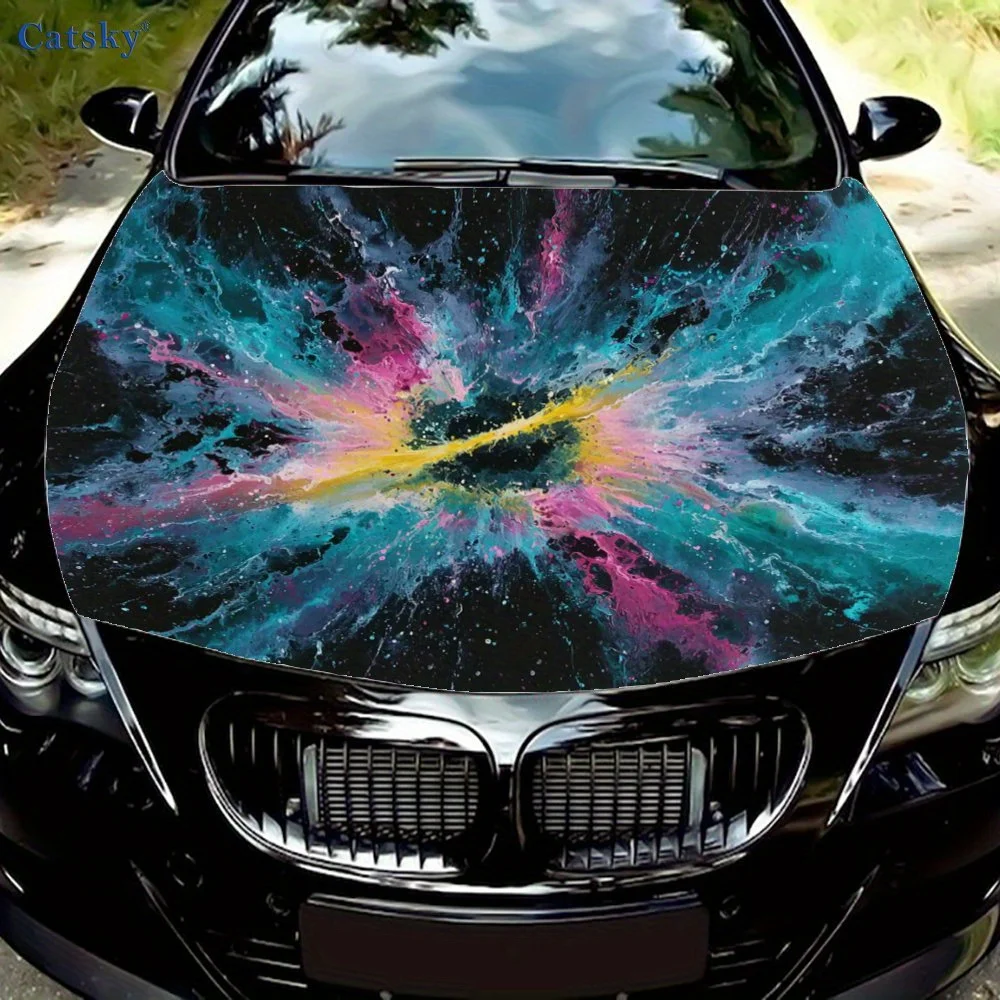 

Abstract Pattern Car Hood Sticker-All-Weather, UV-Resistant, Easy Application & Removal-Compatible With Most Vehicles-Automotive