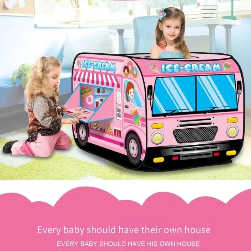 Tienda de campaña con camión de bomberos que rebota automática para niños, bolsa para conductores de helado, casa de juegos, juguete de interacción entre padres e hijos para niños