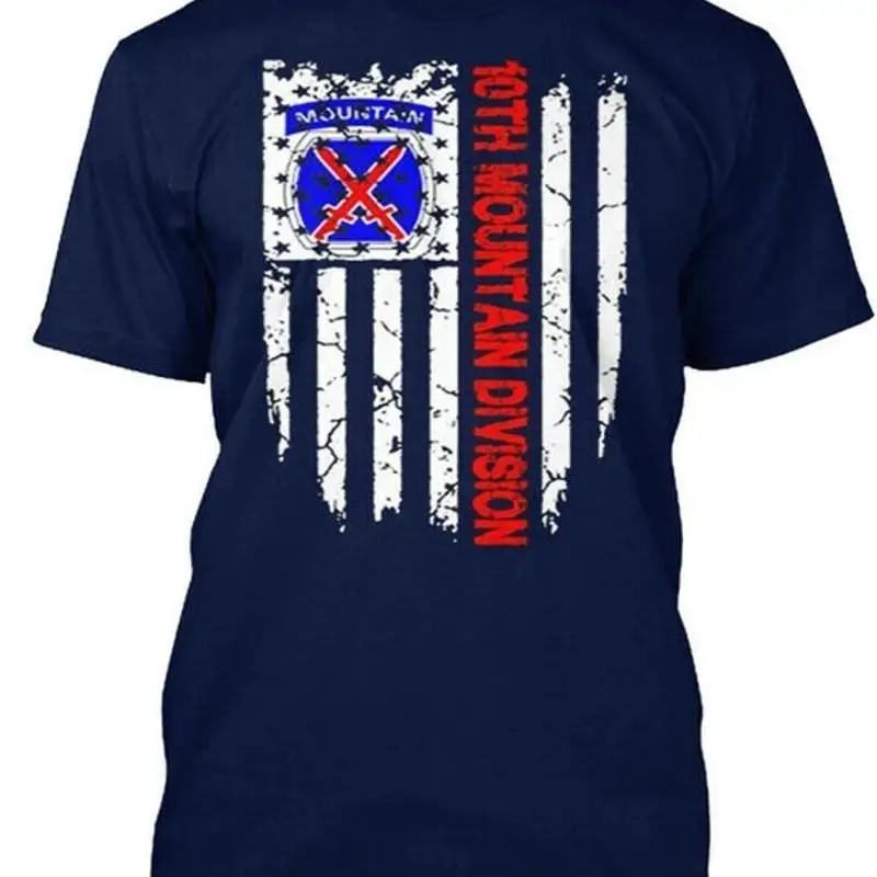10th Mountain Division American Flag Size Premium T shirt M 2XL