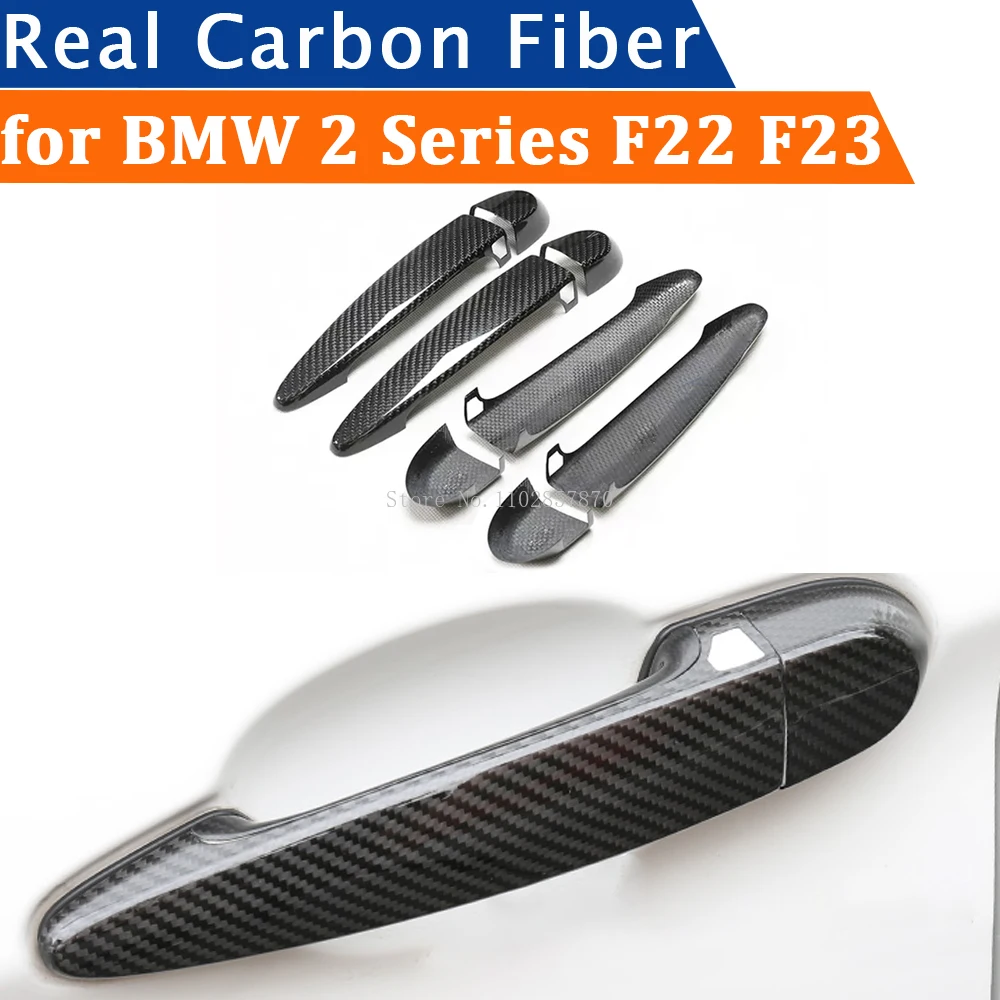 

For BMW 2 Series F22 F23 2014-2015 Car Accessories Real Carbon Fiber Door Handle Cover Frame Sticker Exterior Trim Decoration