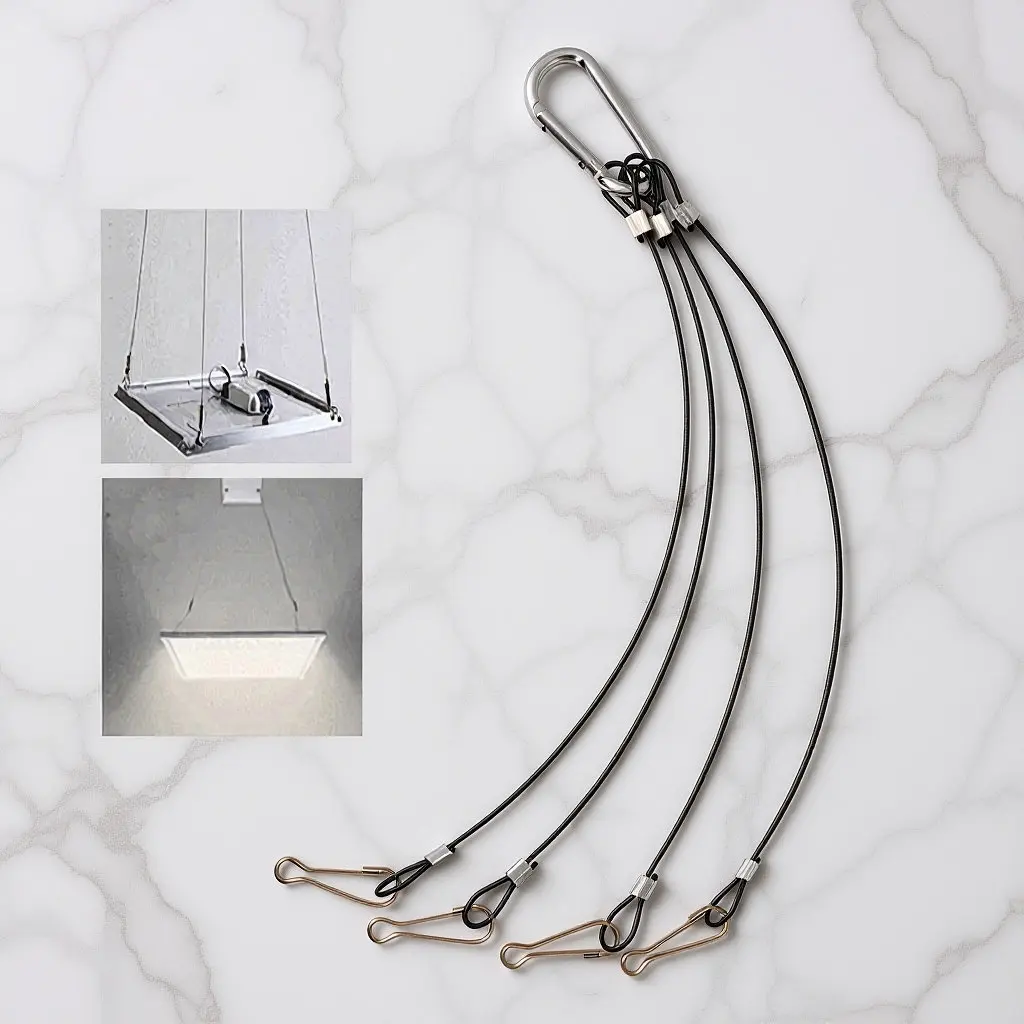 

10Pcs Stainless Steel Plant Grow Light Hanger Rope Heavy Duty Rust Proof Hanging Kit for LED Grow Lights 1Mm Thick 300Mm Long