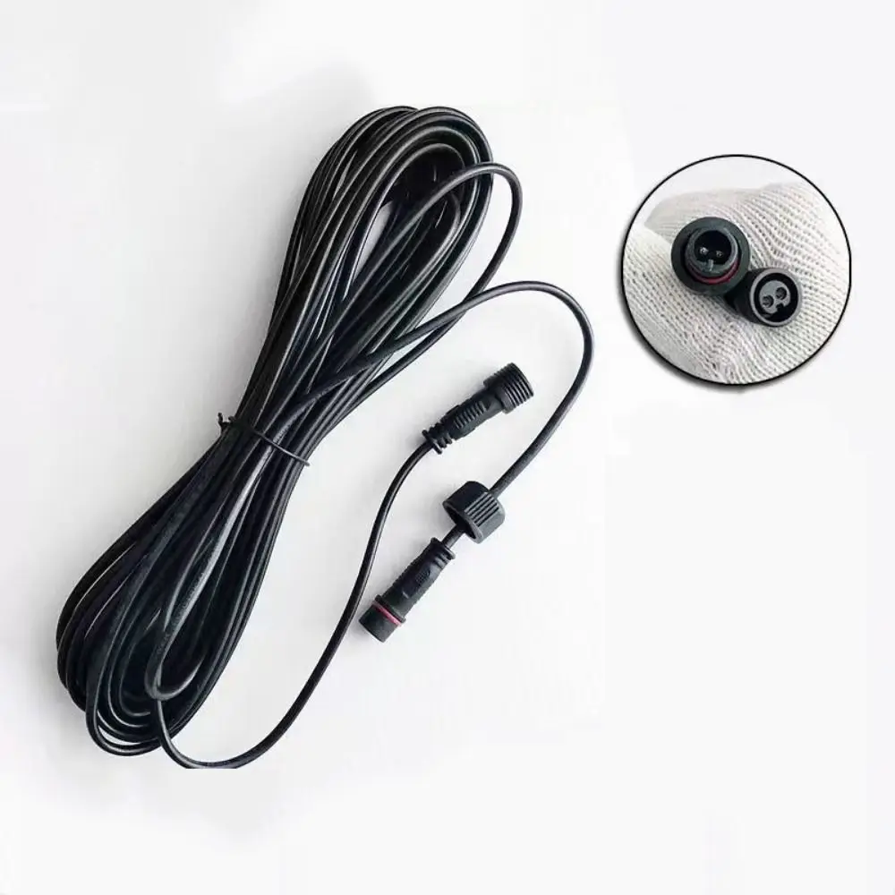 Black Solar Extension Cable Double Hole 16.4FT (5M) Extension Cord for Outdoor Durable Flexible Outdoor Extension Leads