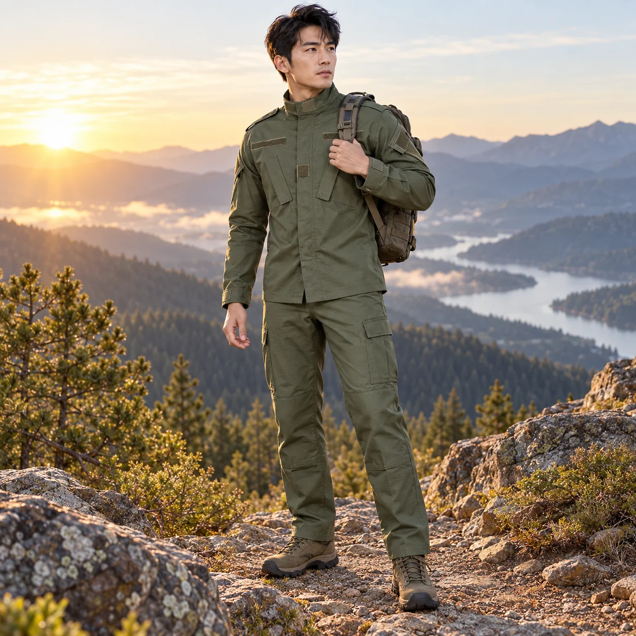 Men's Summer Thin Breathable Pure Cotton Work Uniform Camouflage Suit Anti-Wear Electric Welding Protective Clothing Set
