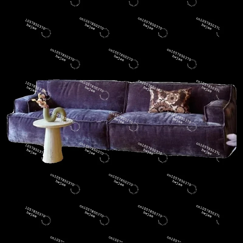 retro corduroy fabric sofa, purple Damascus living room medieval model room combination   Deposit