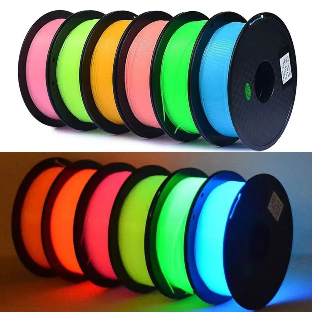 Glow In The Dark Filament PLA 1.75mm 3D Printer PLA Filament 250g 500g 1kg Spool Rainbow 3D Printing Material PLA Red Green Blue