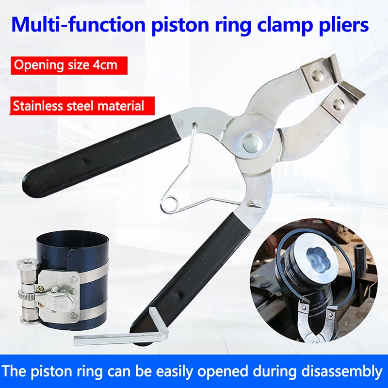

Automotive Piston Ring Installation Tool, Clamp Expander & Plier; Engine Service Piston Ring Installer, Compressor Tool