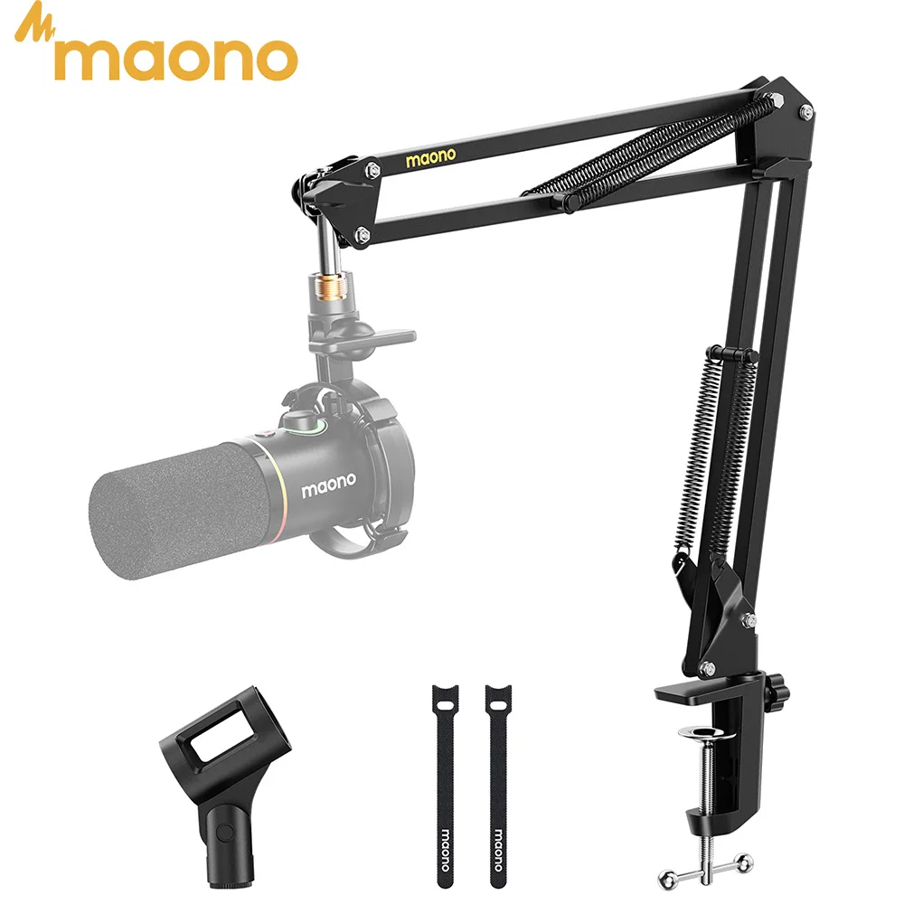 Maono Microphone Suspension Boom Scissor Arm Stand For Professional Podcast Str…