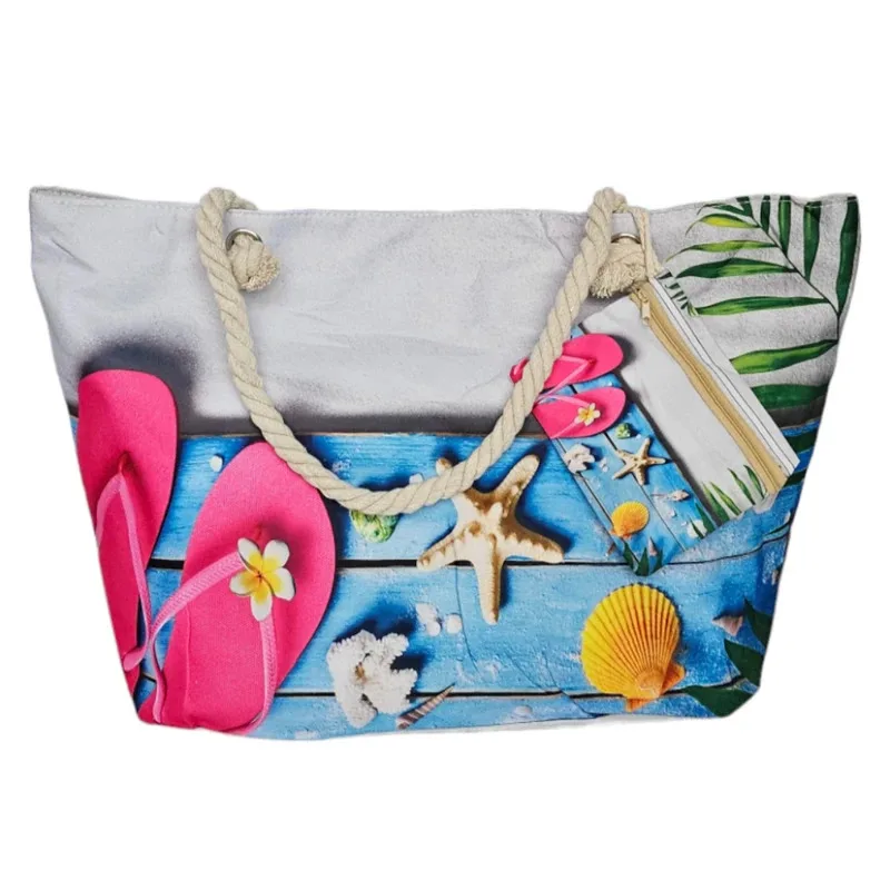 Bolso tote de mujer de moda LQKebedo | Bolso de playa de mujer | Bolso grande xl en lona multicolor espaciosa y cómoda para trave