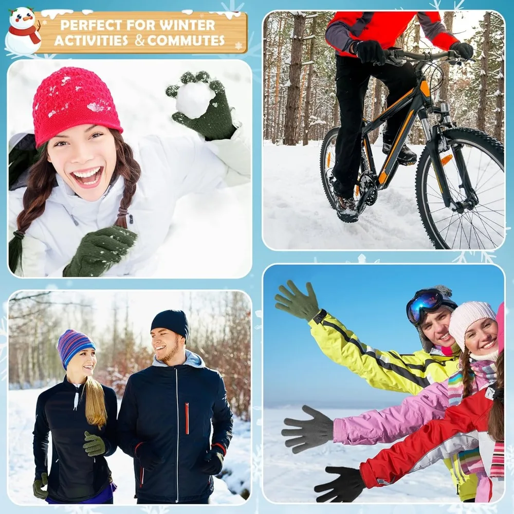 قفازات شتوية دافئة محبوكة للرجال والنساء - مثالية للأشخاص بدون منزل، هدية مثالية لعيد الميلاد