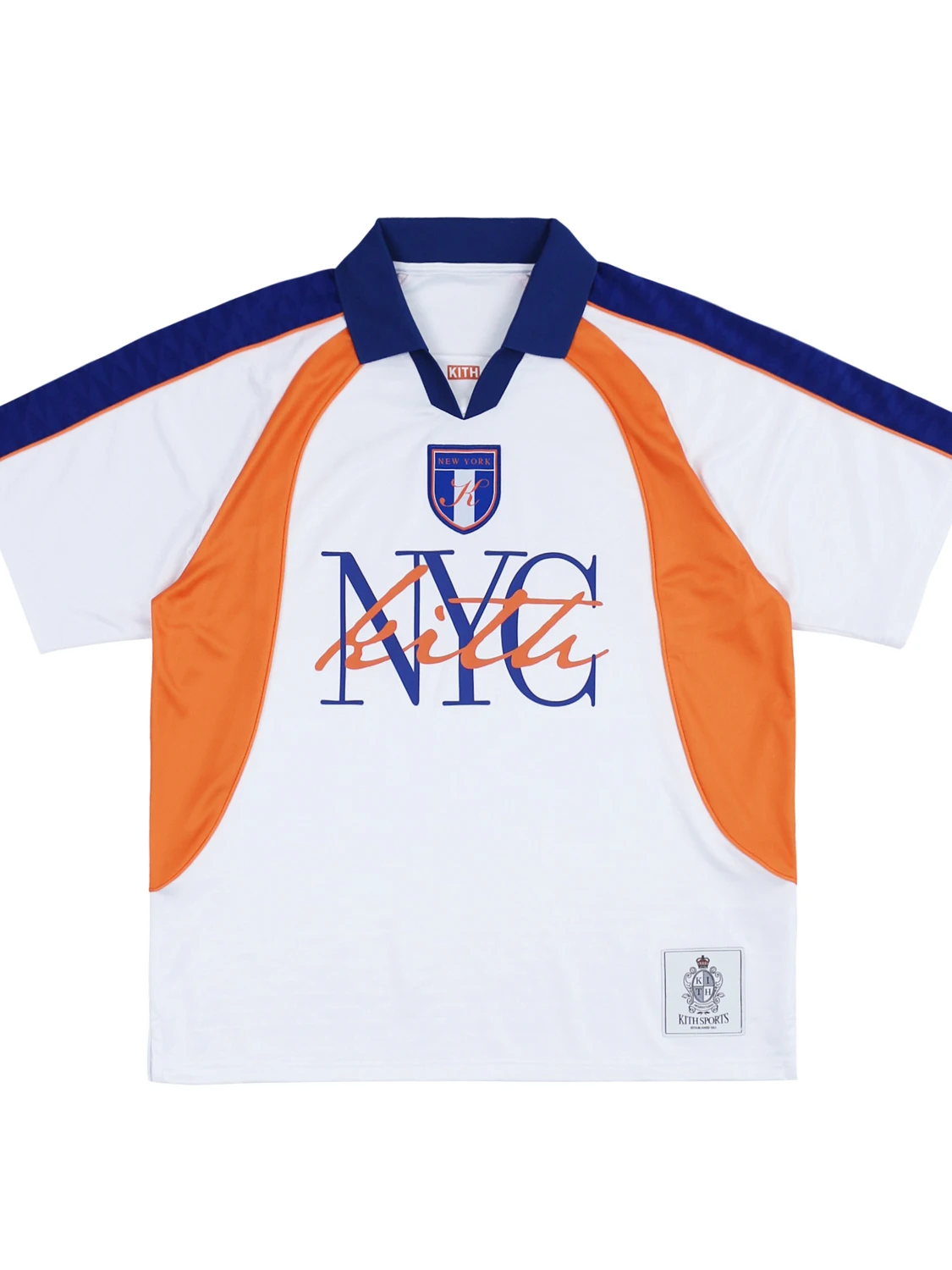 Kith  Limited Edition New York Retro Color Block 3D Tailoring Collar Football Style Short Sleeve Men's T-shirt
