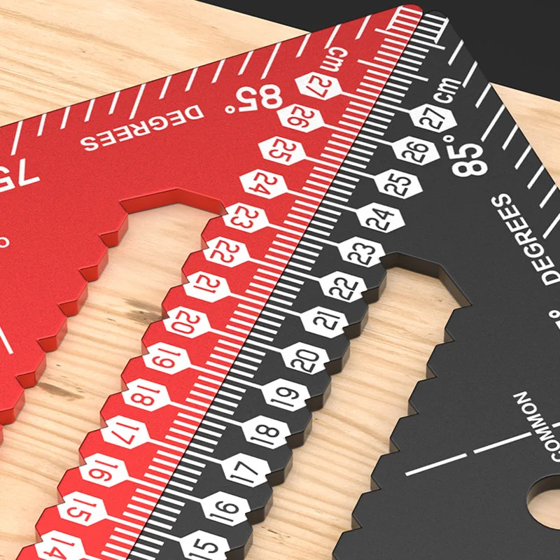 Régua triangular multiângulo 3d para carpintaria, com pino de posicionamento, régua de marcação de alta precisão, quadrado de carpintaria, 1 peça