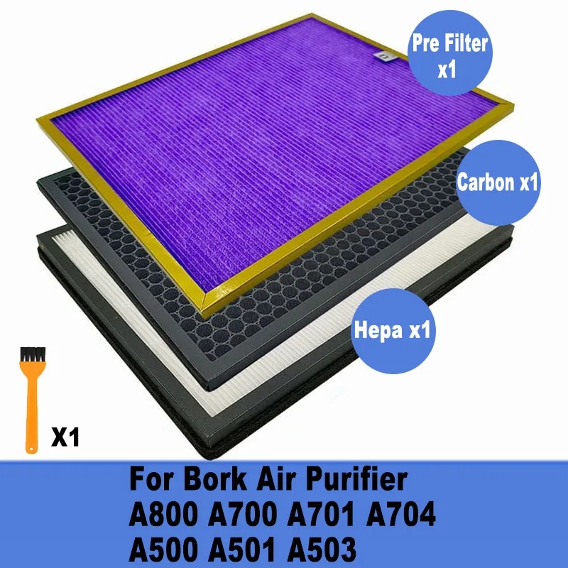 Сменный HEPA + фильтр с активированным углем + антибактериальный предварительный фильтр для очистителя воздуха Bork A800 A700 A701 A704 A500 A501 A503