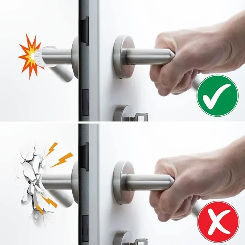 8/1Pcs Door Stop Buffer PVC Stamping-free Door Handle Transparent Round Wall Furniture Protection Pad Door Anti-collision Ring