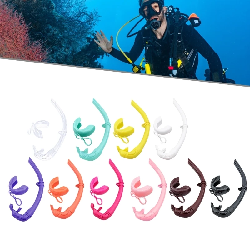 Menggulung Snorkel Silikon untuk Menyelam Spearfishing, Menyelam Bebas, Snorkeling