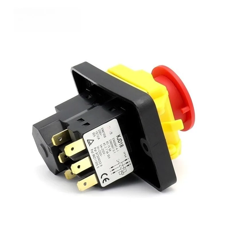 400V 3 Phase Electromagnetic Switch, Undervoltage Protection Self-Locking Button for Bench Drill and Wheel Polishing Machine