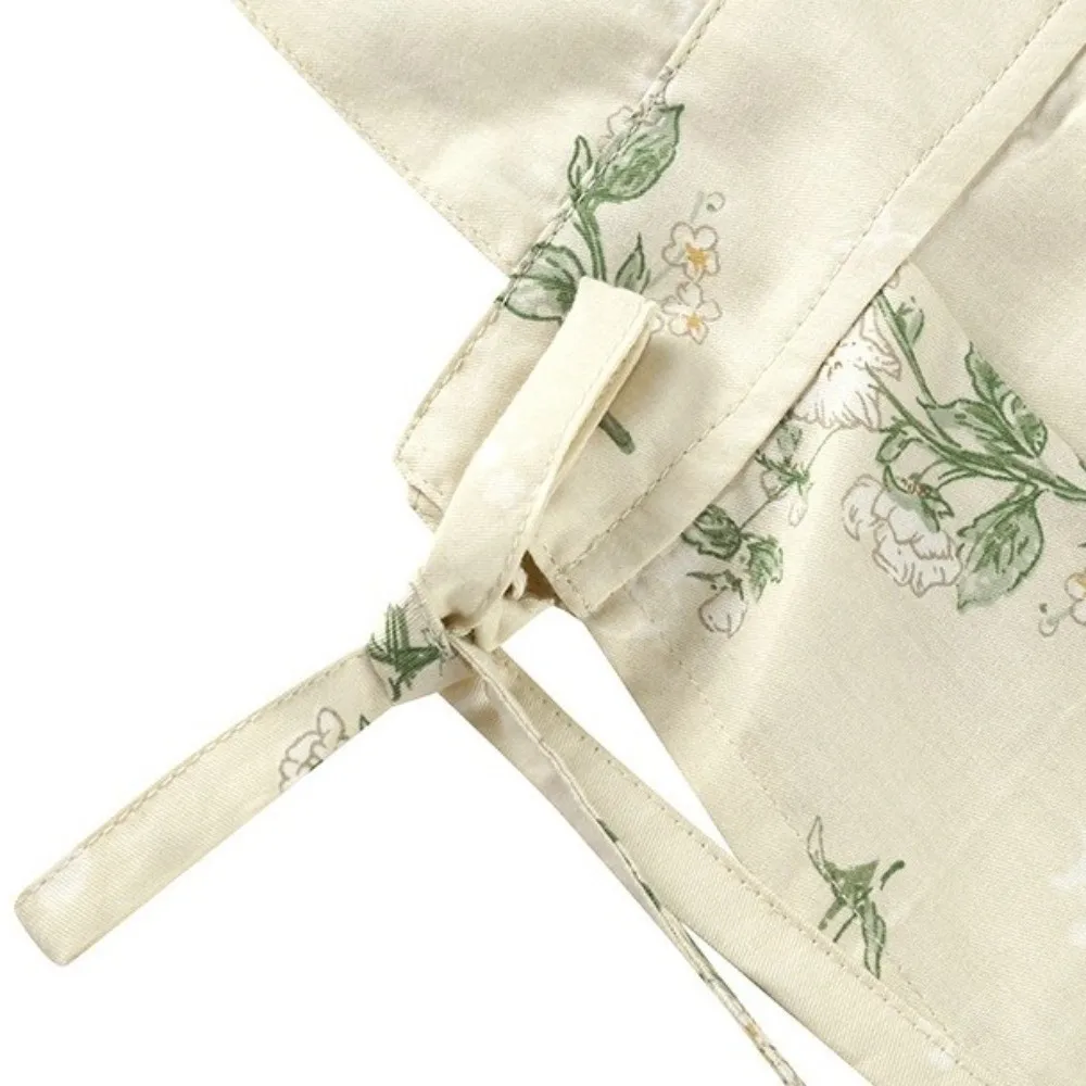 

Floral Pattern Cotton Apron Pure Cotton Pleated Skirt Korean-style Apron Country Design Adjustable Girls Apron Household Work
