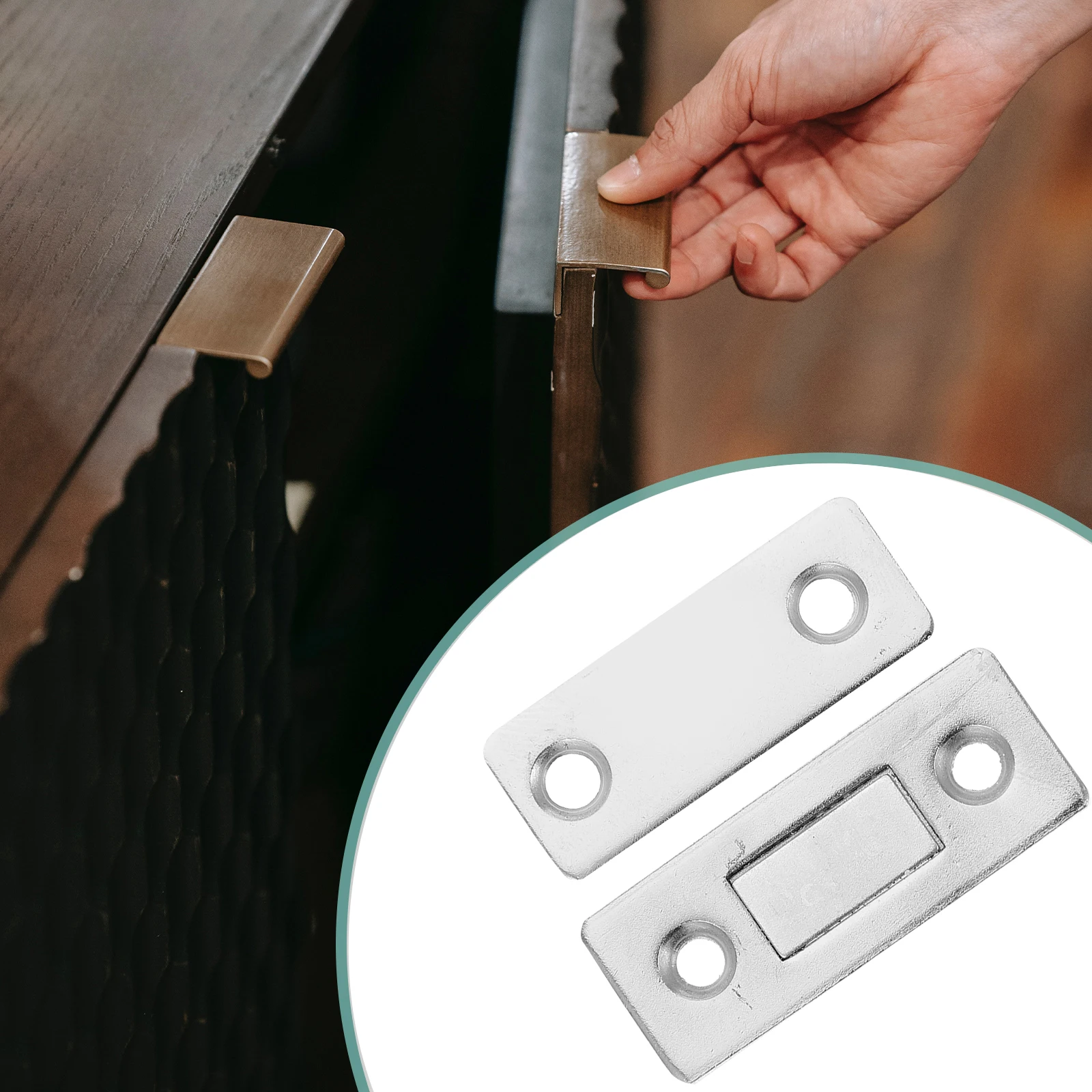 

4 Sets Door Catch Cabinet Latch Magnetic Invisible Replacement High Quality Iron Durable Practical Wardrobe Closet Hardware